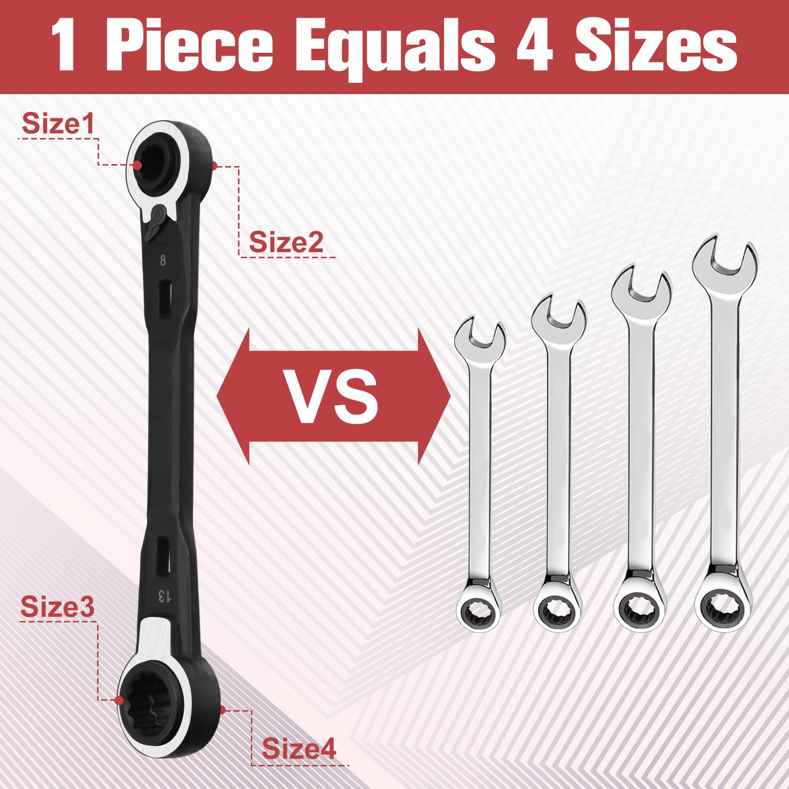 Amazon | GOLD DEER ラチェットレンチ 4 In 1 8mm 10mm 12mm 13mm